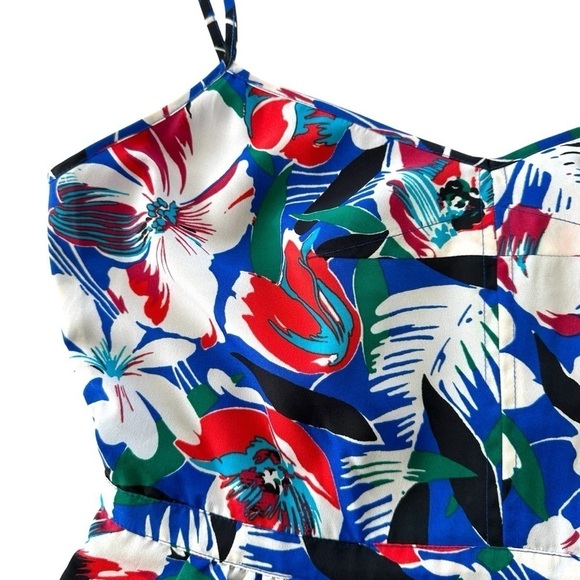 J. Crew mini  dress with spaghetti straps, fitted top, fully lined, tropical - Picture 12 of 16